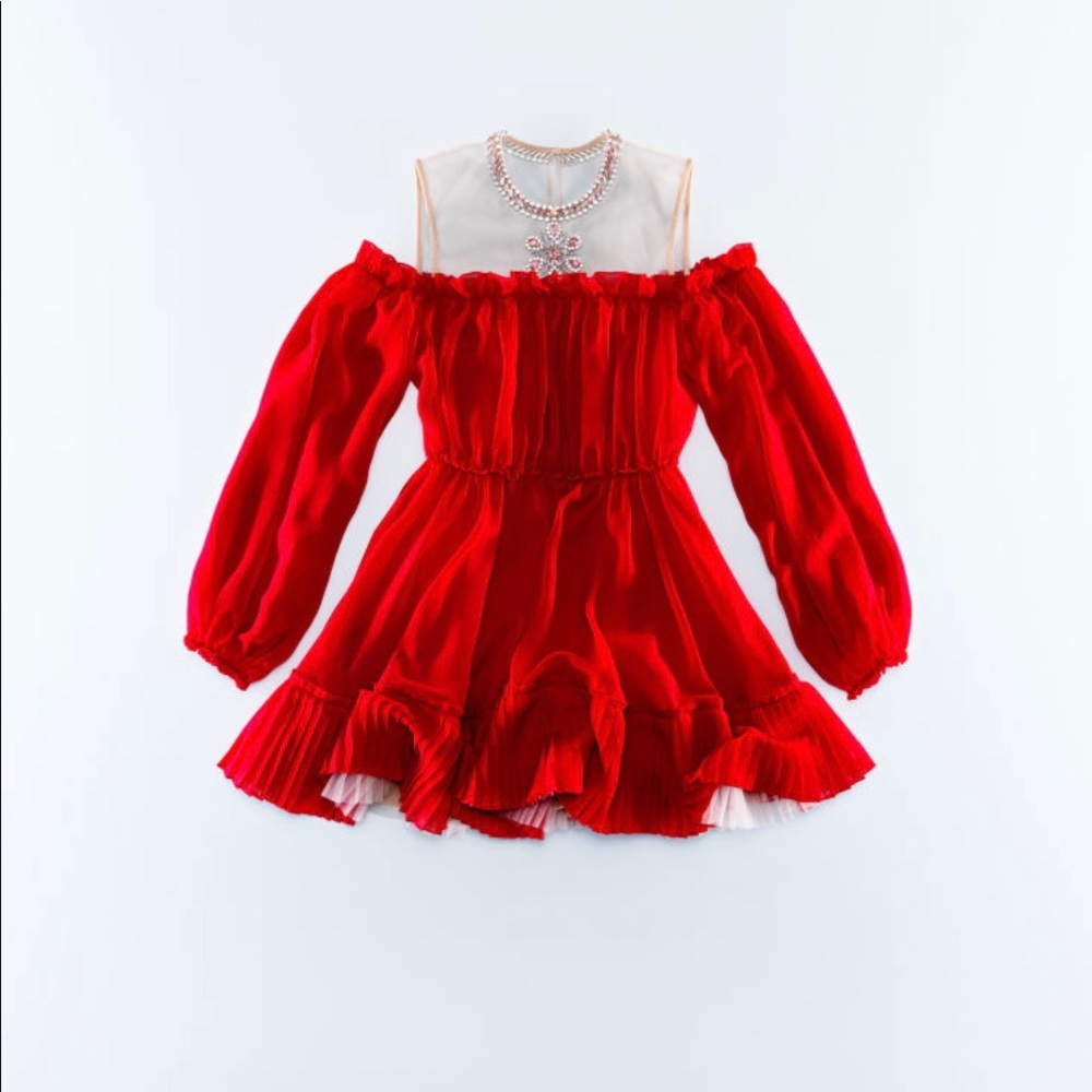 Giambattista Valli x H&M Red Open Shoulder Dress